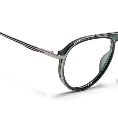 Eyejack Skyline Silver & Green Aviator Eyeglasses for Men & Women (170210FCL2047-C4)
