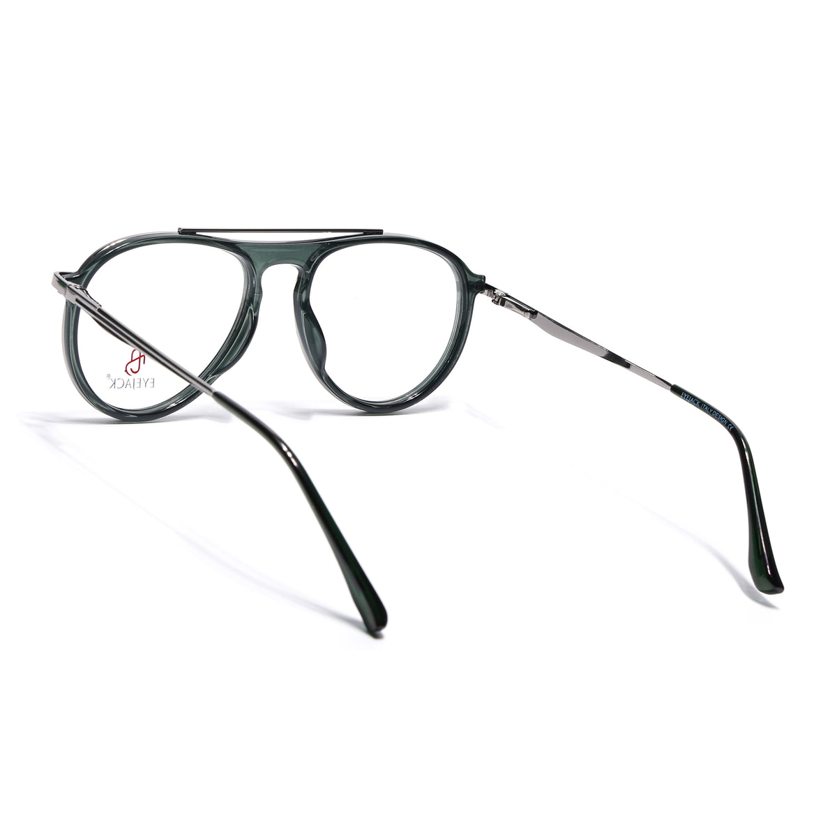 Eyejack Skyline Silver & Green Aviator Eyeglasses for Men & Women (170210FCL2047-C4)
