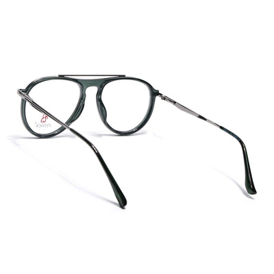 Eyejack Skyline Silver & Green Aviator Eyeglasses for Men & Women (170210FCL2047-C4)