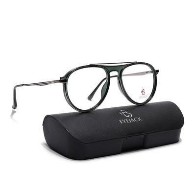 Eyejack Skyline Silver & Green Aviator Eyeglasses for Men & Women (170210FCL2047-C4)