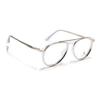 Eyejack Skyline Golden & Transparent Aviator Eyeglasses for Men & Women (170210FCL2048-C5)