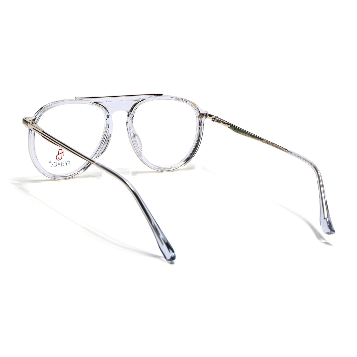 Eyejack Skyline Golden & Transparent Aviator Eyeglasses for Men & Women (170210FCL2048-C5)