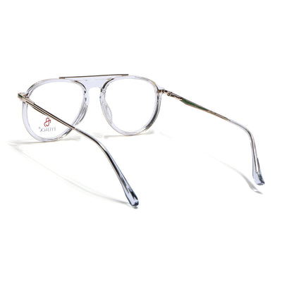 Eyejack Skyline Golden & Transparent Aviator Eyeglasses for Men & Women (170210FCL2048-C5)