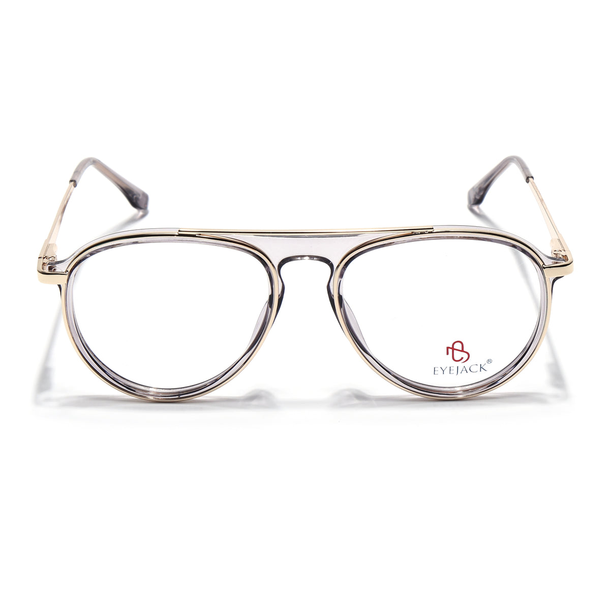 Eyejack Skyline Golden & Grey Aviator Eyeglasses for Men & Women (170210FCL2049-C6)