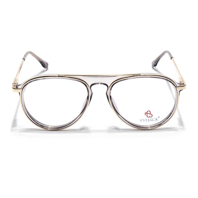 Eyejack Skyline Golden & Grey Aviator Eyeglasses for Men & Women (170210FCL2049-C6)