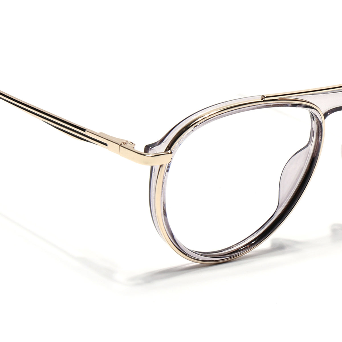 Eyejack Skyline Golden & Grey Aviator Eyeglasses for Men & Women (170210FCL2049-C6)