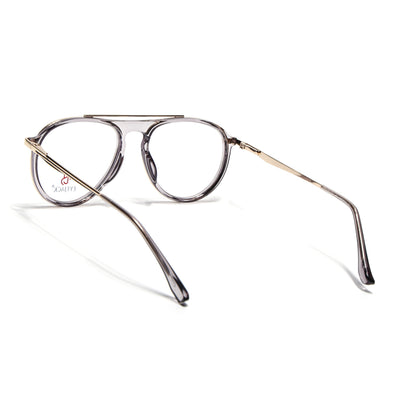 Eyejack Skyline Golden & Grey Aviator Eyeglasses for Men & Women (170210FCL2049-C6)