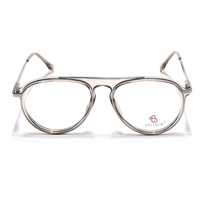 Eyejack Skyline Silver & Transparent Aviator Eyeglasses for Men & Women (170210FCL2050-C7)