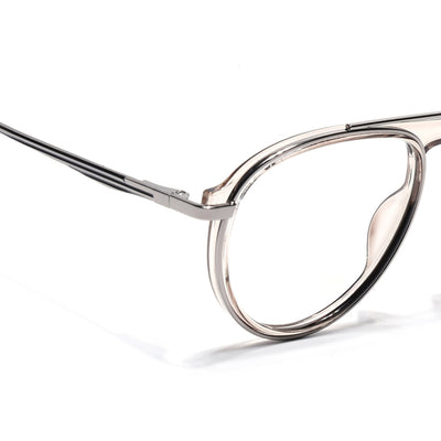 Eyejack Skyline Silver & Transparent Aviator Eyeglasses for Men & Women (170210FCL2050-C7)