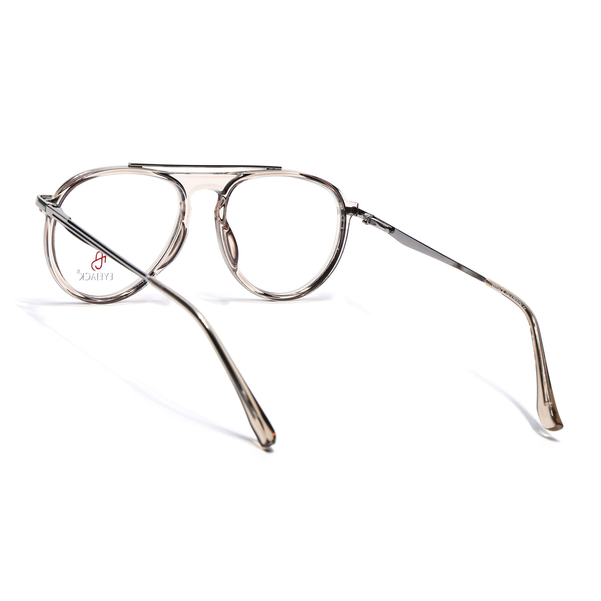 Eyejack Skyline Silver & Transparent Aviator Eyeglasses for Men & Women (170210FCL2050-C7)