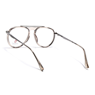 Eyejack Skyline Silver & Transparent Aviator Eyeglasses for Men & Women (170210FCL2050-C7)
