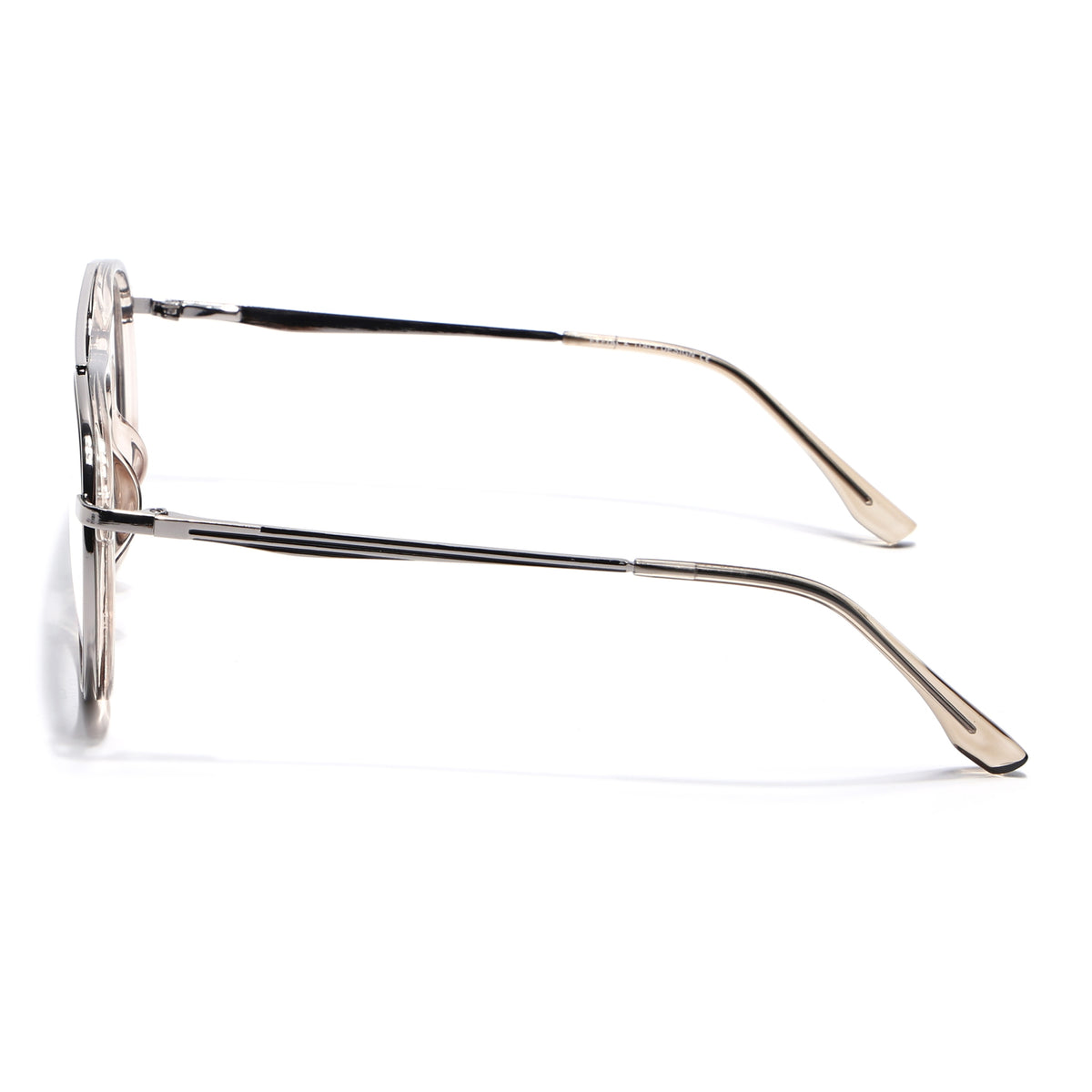 Eyejack Skyline Silver & Transparent Aviator Eyeglasses for Men & Women (170210FCL2050-C7)
