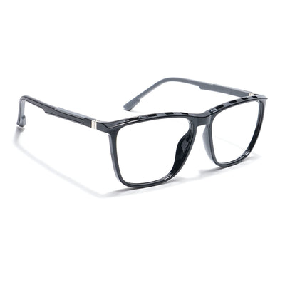 Eyejack Photochromic Shine Black Square Eyeglasses for Men & Women (18002CL587-C1)