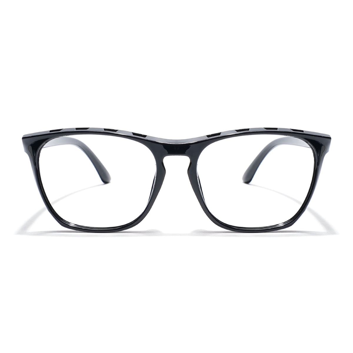 Eyejack Photochromic Shine Black Square Eyeglasses for Men & Women (18011CL593-C1)