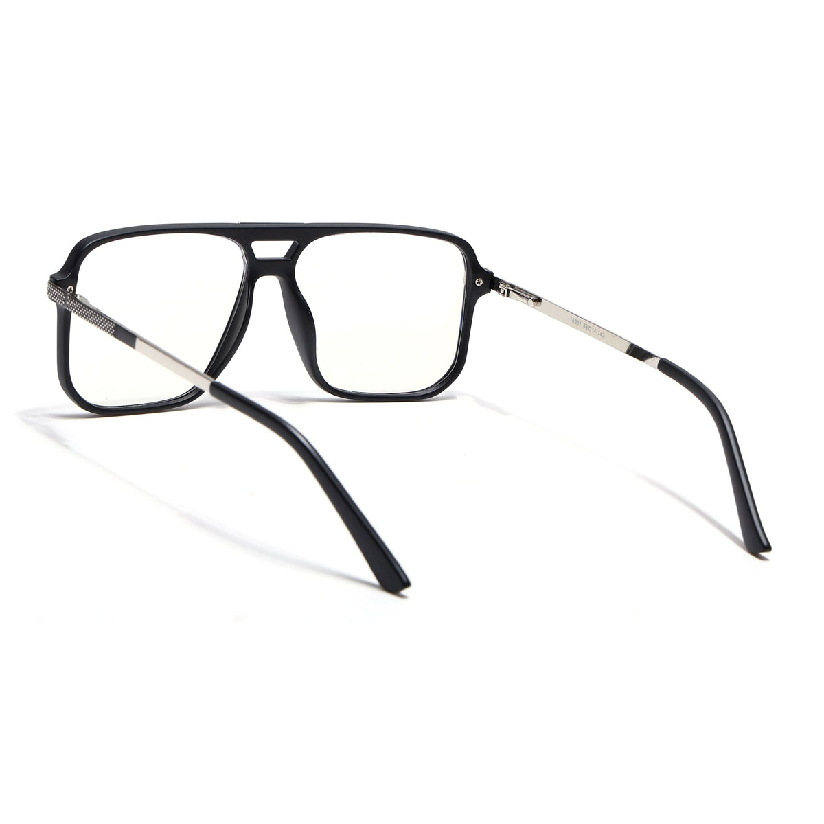 EyeJack Titex Matt Black & Silver Wayfarer Eyeglasses for Men & Women (18901CL249-C1)