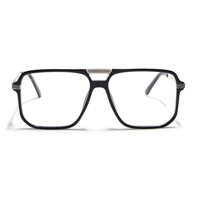 EyeJack Titex Shine Black & Silver Wayfarer Eyeglasses for Men & Women (18901CL250-C2)