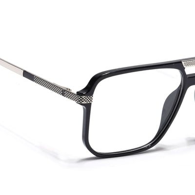 EyeJack Titex Shine Black & Silver Wayfarer Eyeglasses for Men & Women (18901CL250-C2)