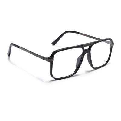 EyeJack Titex Matt Black & Grey Wayfarer Eyeglasses for Men & Women (18901CL252-C4)