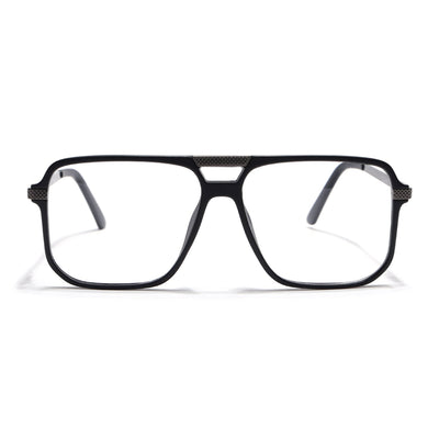 EyeJack Titex Matt Black & Grey Wayfarer Eyeglasses for Men & Women (18901CL252-C4)