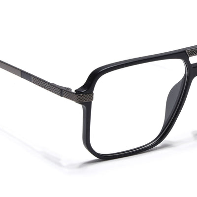 EyeJack Titex Matt Black & Grey Wayfarer Eyeglasses for Men & Women (18901CL252-C4)