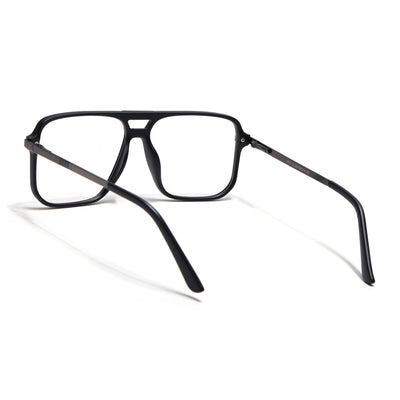 EyeJack Titex Matt Black & Grey Wayfarer Eyeglasses for Men & Women (18901CL252-C4)