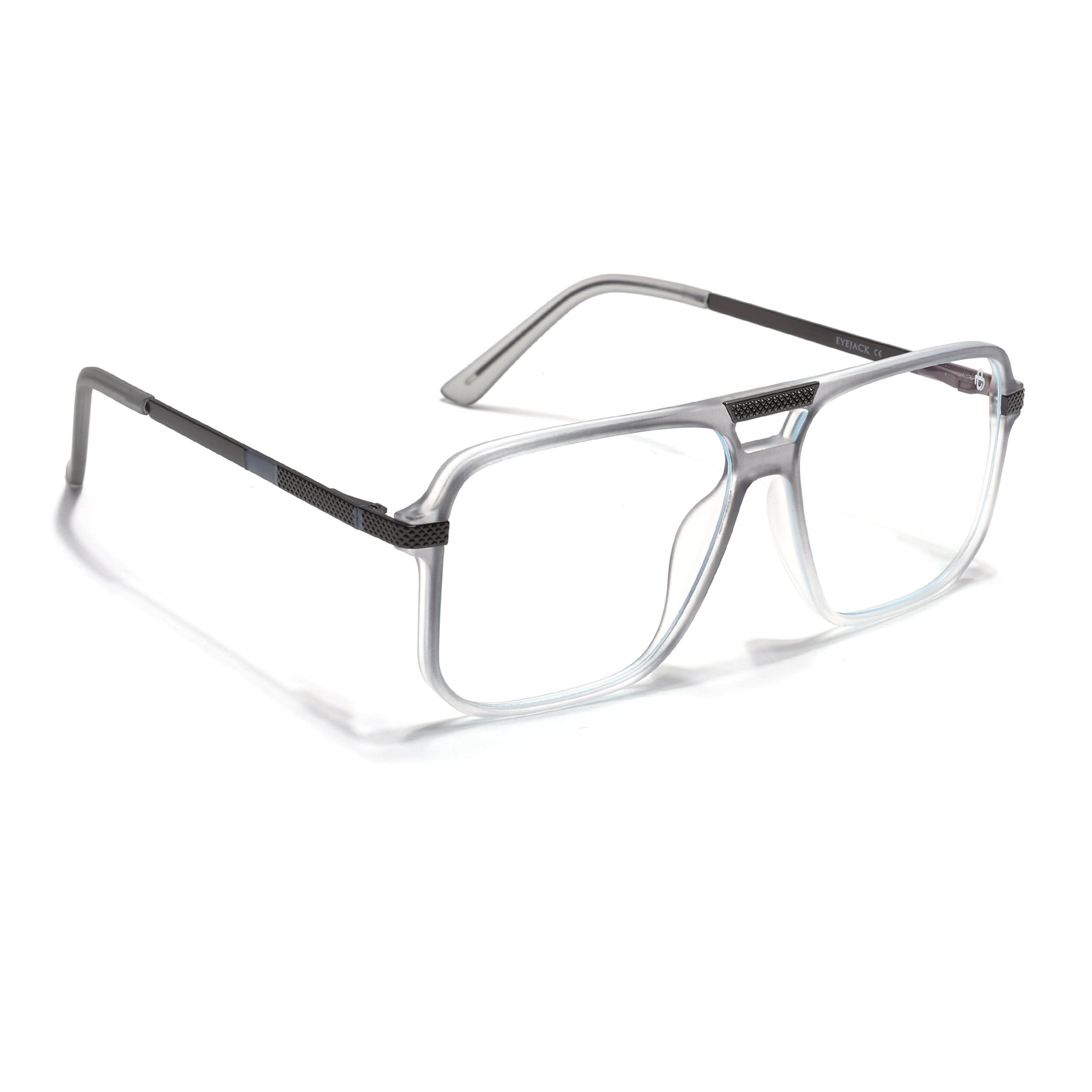 EyeJack Titex Matt Grey Wayfarer Eyeglasses for Men & Women