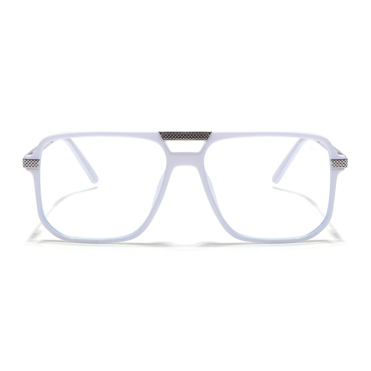 EyeJack Titex White Wayfarer Eyeglasses for Men & Women (18901CL256-C8)
