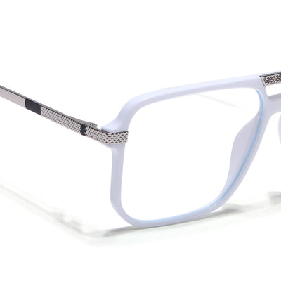 EyeJack Titex White Wayfarer Eyeglasses for Men & Women (18901CL256-C8)