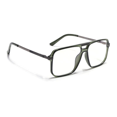 EyeJack Titex Green Wayfarer Eyeglasses for Men & Women (18901CL257-C9)