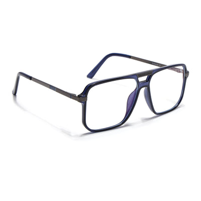 EyeJack Titex Blue Wayfarer Eyeglasses for Men & Women (18901CL258-C10)