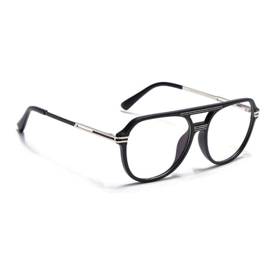 EyeJack Titex Matt Black & Silver Wayfarer Eyeglasses for Men & Women (18902CL260-C1)