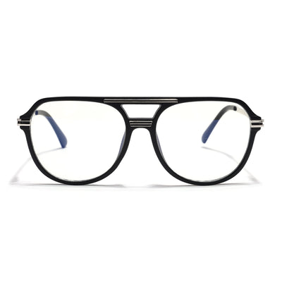EyeJack Titex Matt Black & Silver Wayfarer Eyeglasses for Men & Women (18902CL260-C1)