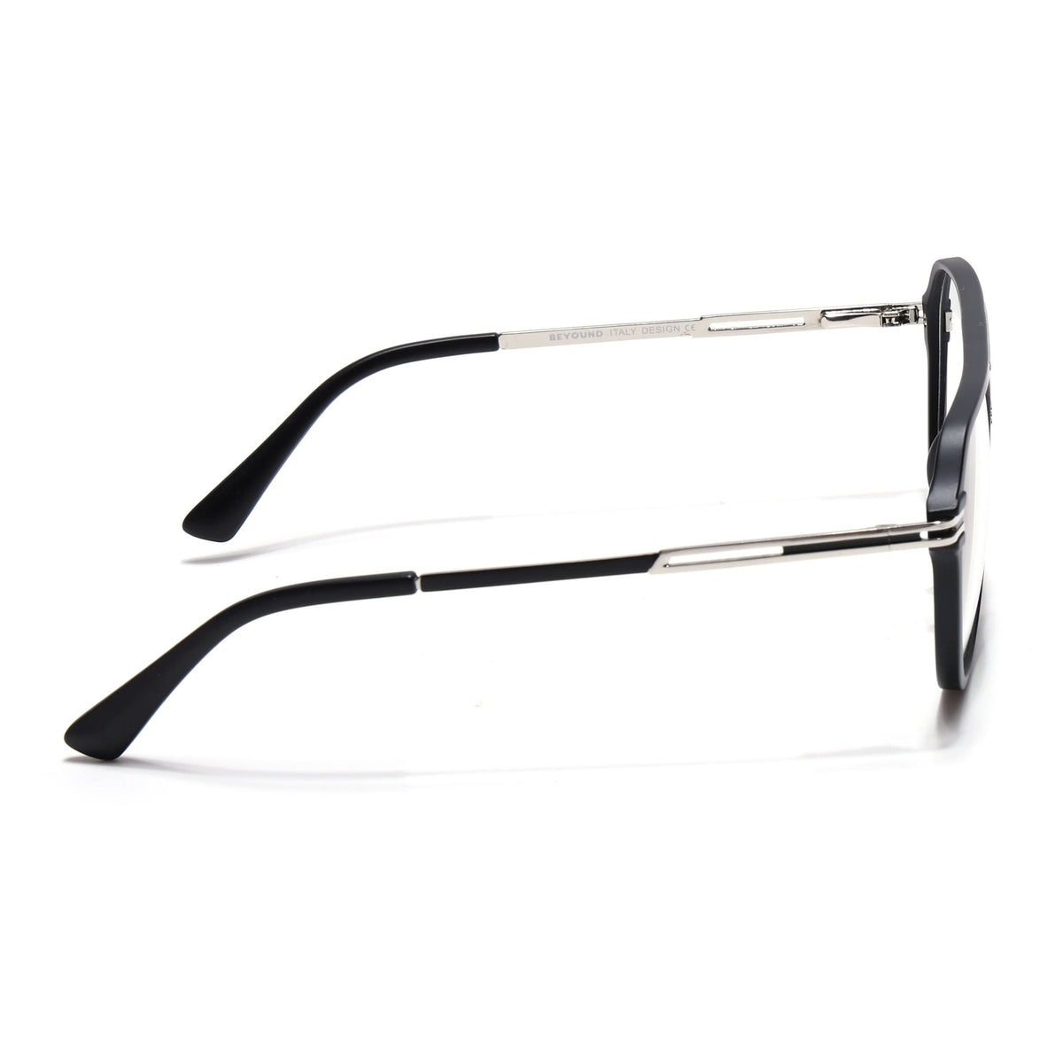 EyeJack Titex Matt Black & Silver Wayfarer Eyeglasses for Men & Women (18902CL260-C1)