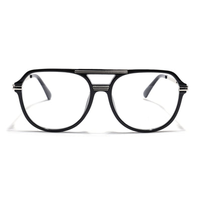EyeJack Titex Shine Black & Silver Wayfarer Eyeglasses for Men & Women (18902CL261-C2)
