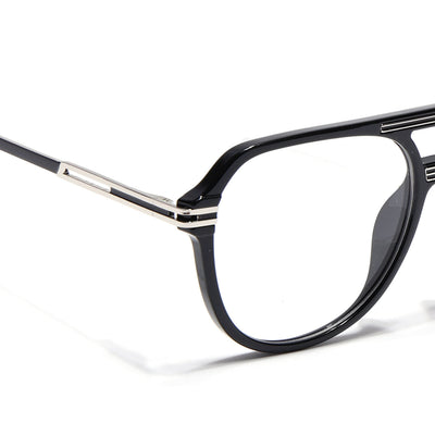 EyeJack Titex Shine Black & Silver Wayfarer Eyeglasses for Men & Women (18902CL261-C2)