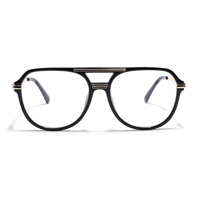 EyeJack Titex Shine Black & Golden Wayfarer Eyeglasses for Men & Women (18902CL262-C3)