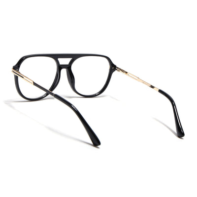EyeJack Titex Shine Black & Golden Wayfarer Eyeglasses for Men & Women (18902CL262-C3)