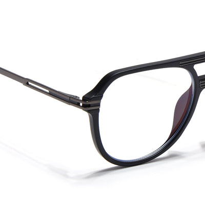 EyeJack Titex Matt Black & Grey Wayfarer Eyeglasses for Men & Women (18902CL263-C4)