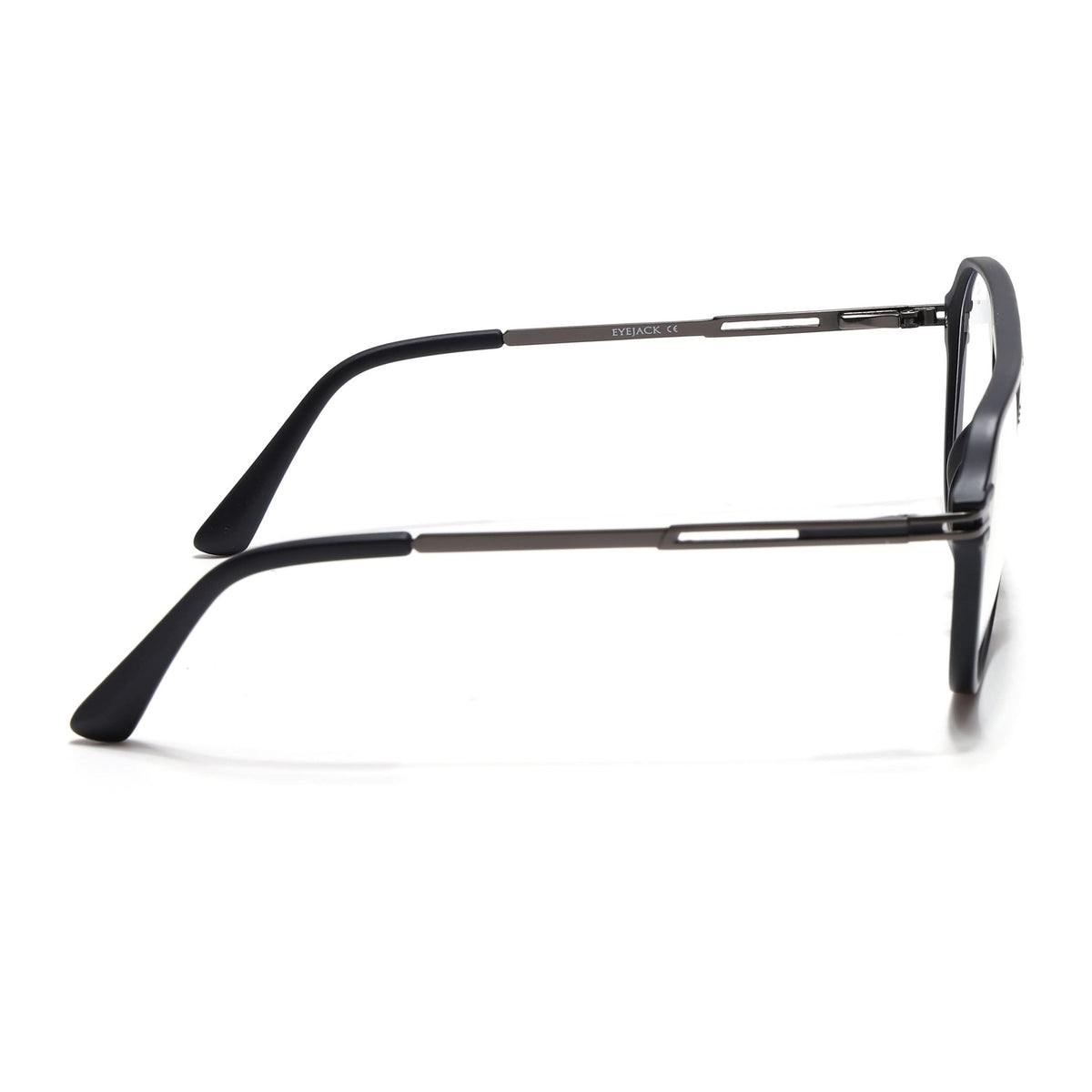 EyeJack Titex Matt Black & Grey Wayfarer Eyeglasses for Men & Women (18902CL263-C4)