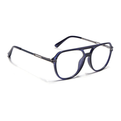EyeJack Titex Blue Wayfarer Eyeglasses for Men & Women (18902CL268-C9)