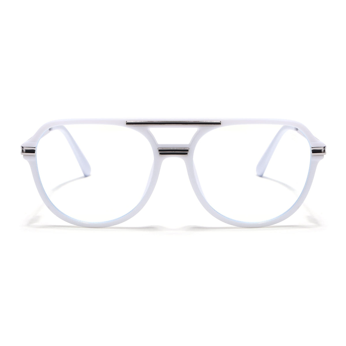 EyeJack Titex White Wayfarer Eyeglasses for Men & Women (18902CL347-C11)
