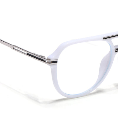 EyeJack Titex White Wayfarer Eyeglasses for Men & Women (18902CL347-C11)