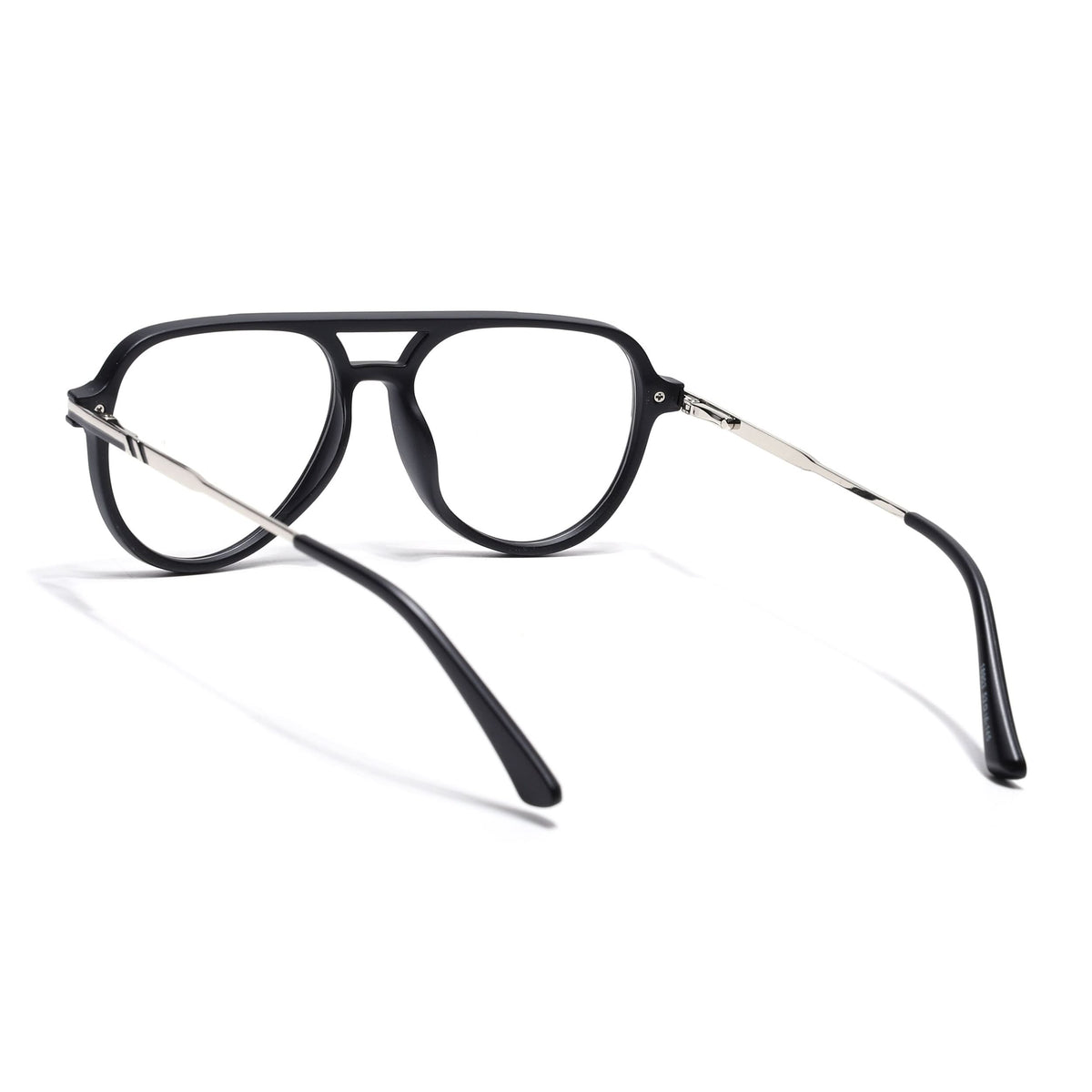 EyeJack Titex Matt Black & Silver Wayfarer Eyeglasses for Men & Women (18903CL348-C1)