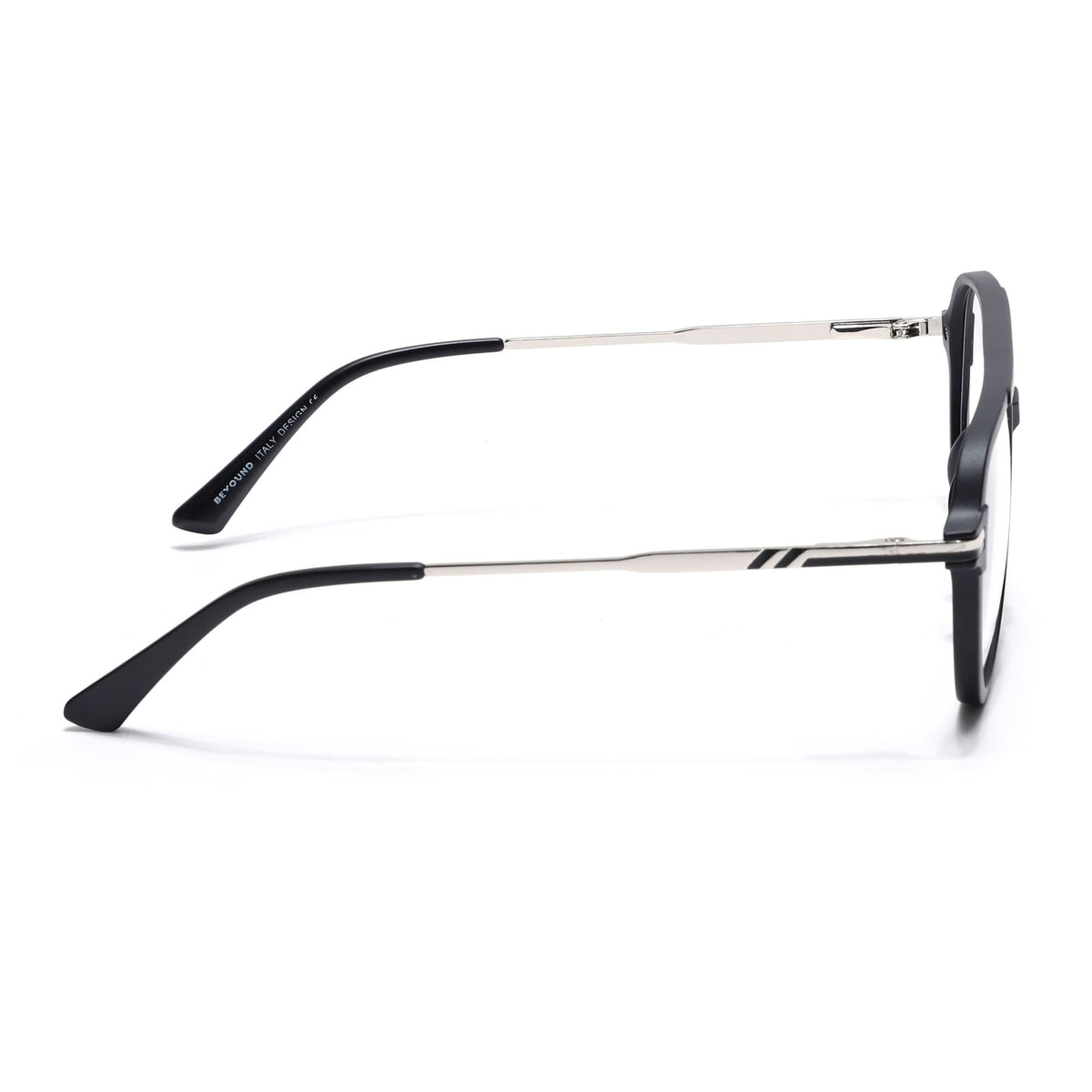 EyeJack Titex Matt Black & Silver Wayfarer Eyeglasses for Men & Women (18903CL348-C1)