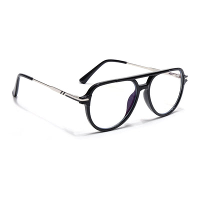 EyeJack Titex Shine Black & Silver Wayfarer Eyeglasses for Men & Women (18903CL349-C2)