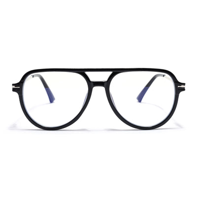 EyeJack Titex Shine Black & Silver Wayfarer Eyeglasses for Men & Women (18903CL349-C2)