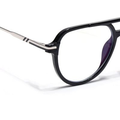 EyeJack Titex Shine Black & Silver Wayfarer Eyeglasses for Men & Women (18903CL349-C2)