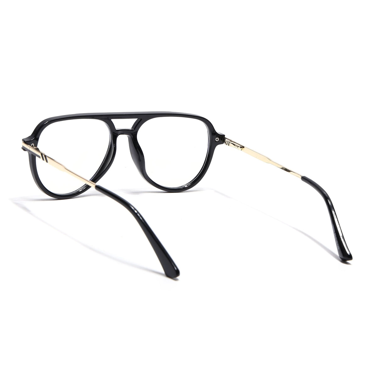 EyeJack Titex Shine Black & Golden Wayfarer Eyeglasses for Men & Women (18903CL350-C3)