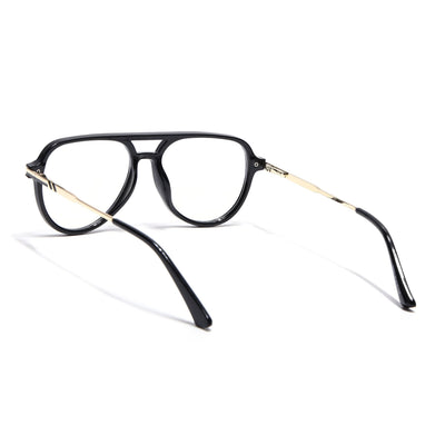 EyeJack Titex Shine Black & Golden Wayfarer Eyeglasses for Men & Women (18903CL350-C3)