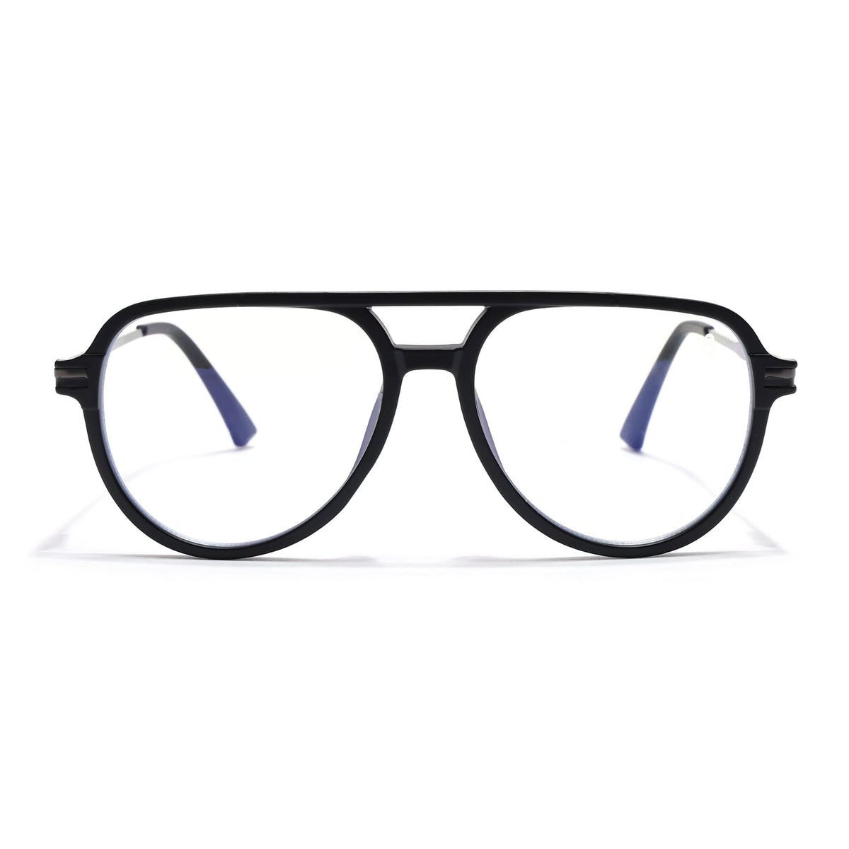 EyeJack Titex Matt Black & Grey Wayfarer Eyeglasses for Men & Women (18903CL351-C4)